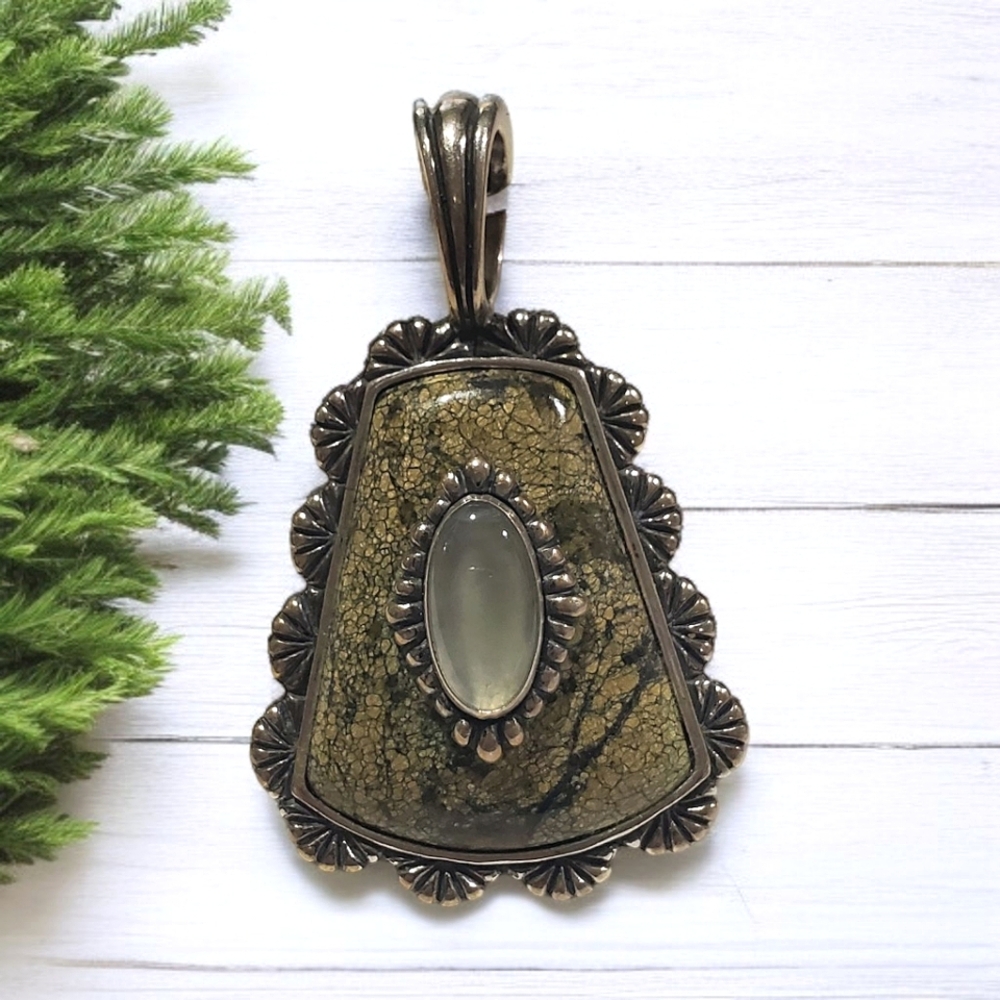 CAROLYN POLLACK RELIOS 925 Sterling Silver Serpentine Pendant Enhancer - Picture 5 of 5